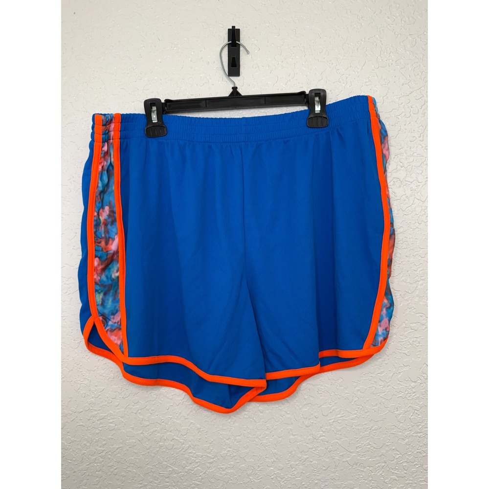 Activewear by Jennifer Lauren Blue Orange Floral Dolphin Athletic Shorts 3X